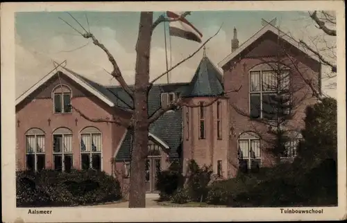 Ak Aalsmeer Nordholland Niederlande, Tuinbouwschool