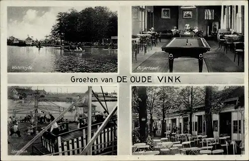 Ak Voorschoten Südholland, Cafè Restaurant De Oude Vink, Billard