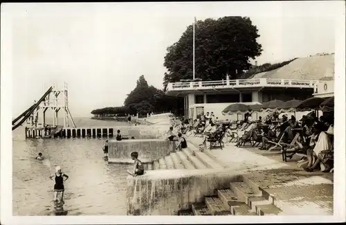 Ak Évian les Bains Haute Savoie, La Plage