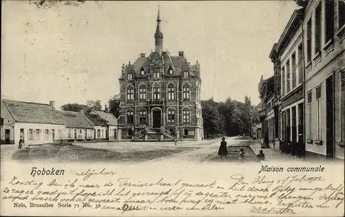 Ak Hoboken Antwerpen Flandern, Maison communale