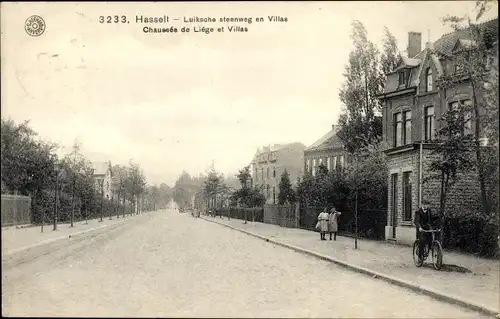 Ak Hasselt Flandern Limburg, Chaussee de Liege et Villas