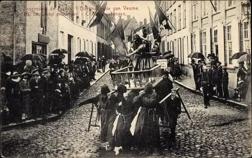 Ak Furnes Veurne Westflandern, Procession, Boetprocessie van Veurne