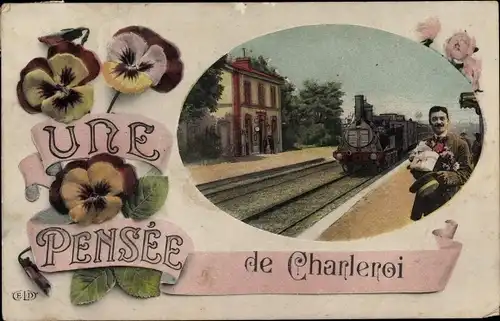 Ak Charleroi Wallonien Hennegau, Bahnhof, Gleisansicht, Eisenbahn