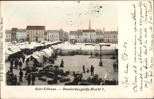 Ak Sint Niklaas Ostflandern, Donderdaagsche Markt I