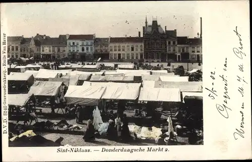 Ak Sint Niklaas Ostflandern, Donderdaagsche Markt 2