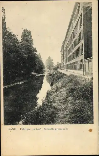 Ak Gand Gent Ostflandern, Fabrique la Lys, Nouvelle promenade