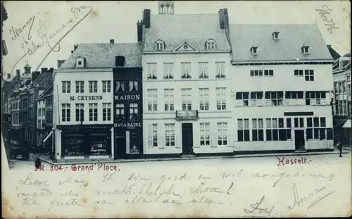 Ak Hasselt Flandern Limburg, Grand' Place, Maison Havanaise, Handlung M. Ceysens