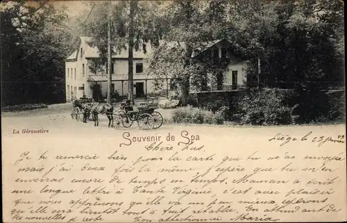 Ak Spa Wallonien Lüttich, La Geronstere, Kutsche