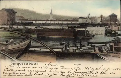 Ak Jemeppe sur Meuse Wallonien Lüttich, Le port