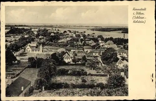 Ak Hennstedt in Dithmarschen, Blick auf den Ort