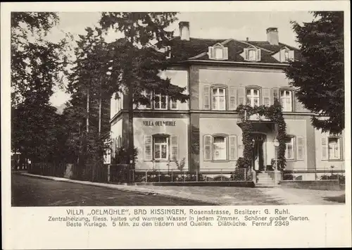 Ak Bad Kissingen Unterfranken Bayern, Villa Oelmühle, Rosenstraße