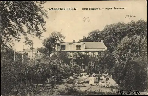 Ak Wassersleben Harrislee in Schleswig Holstein, Hotel Seegarten, Kopps Restaurant