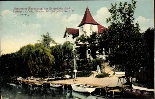 Ak Hamburg Bergedorf, Restaurant Marienburg am Bergedörfer Gehölz