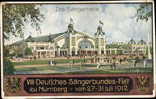 Künstler Ak Schmidt, Nürnberg in Mittelfranken Bayern, VIII Deutsches Sängerbundesfest 1912