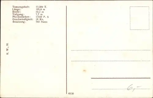 Ak Deutsches Kriegsschiff, SMS Schlesien, Linienschiff