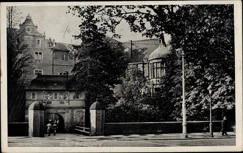 Ak Darmstadt in Hessen, Partie am Schloss