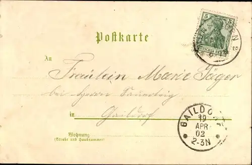 Litho Münsingen in Baden Württemberg, Truppenübungsplatz, Casino, Hardt Hotel, Ludwigshöhe