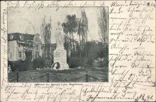 Ak Magdeburg an der Elbe, Denkmal der Königin Luise