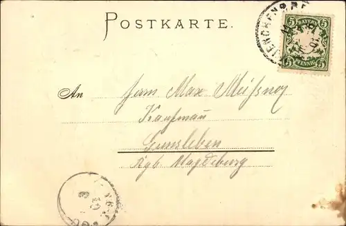 Präge Wappen Litho Prinzregent Luitpold von Bayern, Löwe