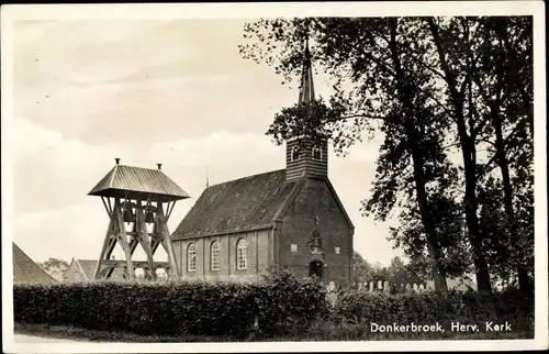 Ak Donkerbroek Friesland Niederlande, Herv. Kerk