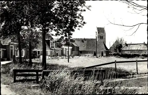 Ak Longerhouw Friesland Niederlande, Häuser, Kirche