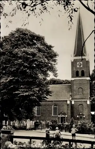 Ak Langweer Friesland, Ned. Herv. Kerk, Kirche, Kinder