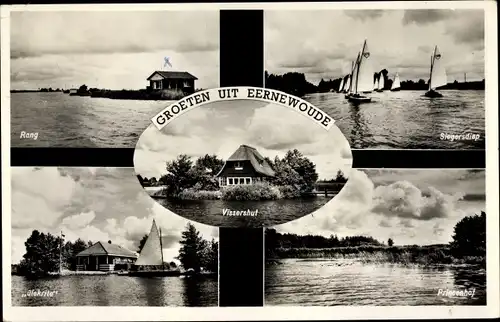 Ak Eernewoude Friesland Niederlande, Vissershut, Rang, Siegersdiep, Prinsenhof, Segelboote