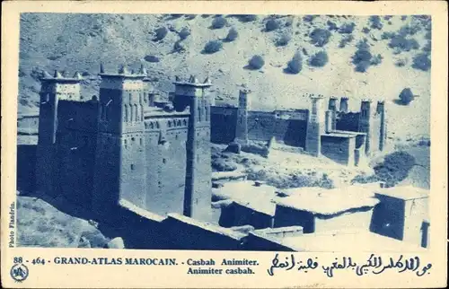 Ak Animiter Anemiter Vallee d'Ounila Marokko, Kashbahs berberes, Lehmhäuser