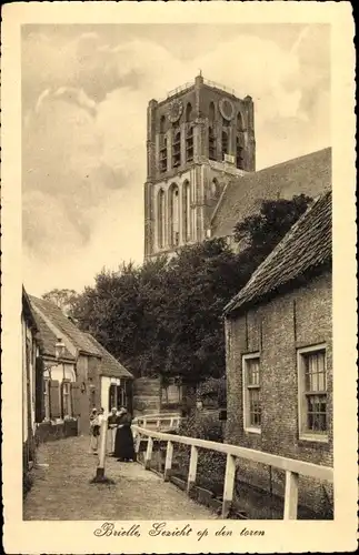 Ak Brielle Südholland, Toren, Straßenpartie