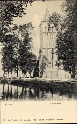 Ak Edam Volendam Nordholland Niederlande, Groote Kerk