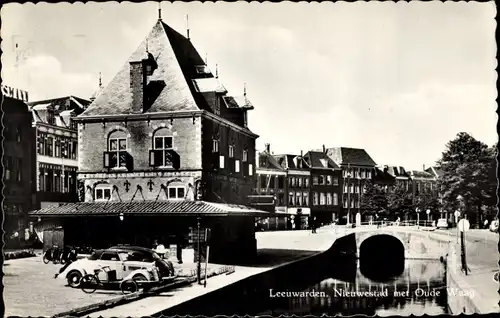 Ak Leeuwarden Friesland Niederlande, Nieuwestad met Oude Waag