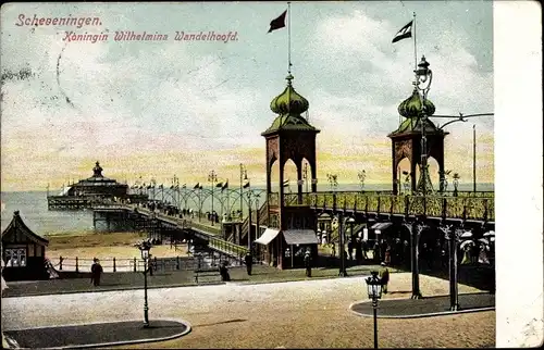 Ak Scheveningen Den Haag Südholland, Koningin Wilhelmina Wandelhoofd