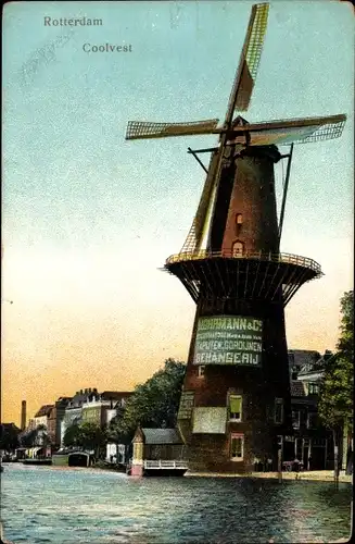 Ak Rotterdam Südholland Niederlande, Coolvest, Windmühle