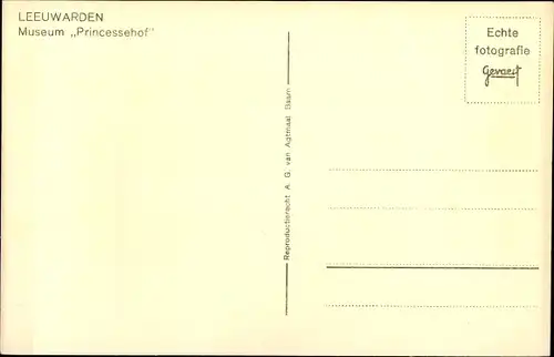 Ak Leeuwarden Friesland Niederlande, Museum Princessehof