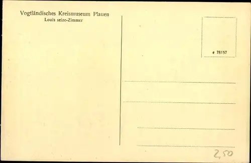 Ak Plauen im Vogtland, Vogtländisches Kreismuseum, Louis seize-Zimmer