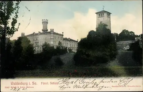 Ak Waldenburg in Sachsen, Fürstl. Schloss