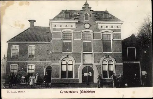 Ak Middelstum Loppersum Groningen Niederlande, Gemeentehuis