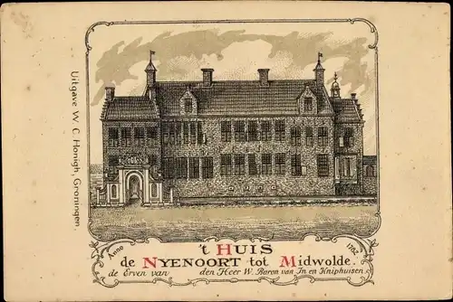 Passepartout Ak Midwolda Groningen Niederlande, 't Huis de Nyenoort