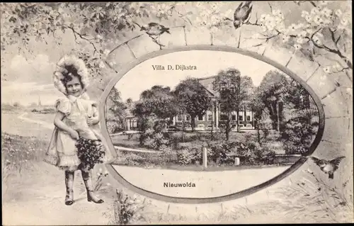 Passepartout Ak Nieuwolda Groningen Niederlande, Villa D Dijkstra