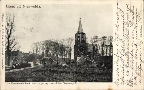 Ak Nieuwolda Groningen, Herv. Kerk