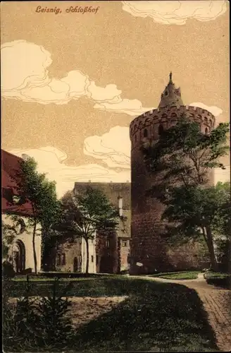Ak Leisnig in Sachsen, Schlosshof