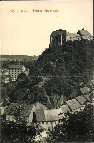Ak Leisnig in Sachsen, Schloss Mildenstein mit Umgebung