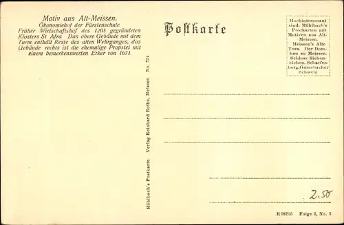 Ak Meißen Sachsen, Ökonomiehof der Fürstenschule St. Afra