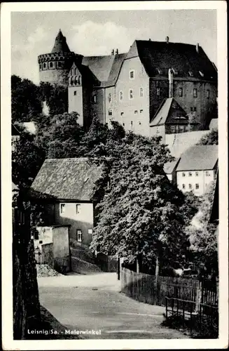 Ak Leisnig in Sachsen, Malerwinkel, Burg