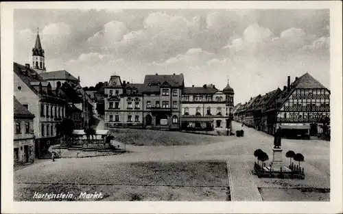 Ak Hartenstein im Erzgebirge Sachsen, Markt, Restaurant zum goldenen Lamm, Inh. Heinrich Friedrich