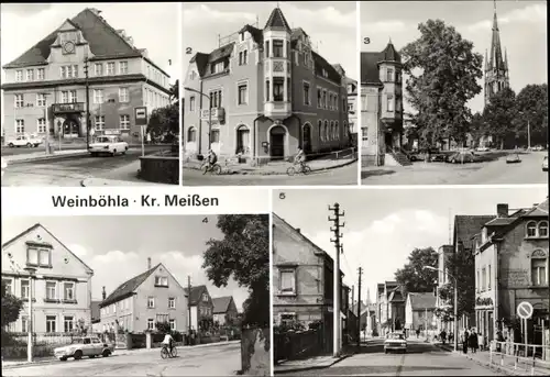 Ak Weinböhla in Sachsen, Rathaus, Bahnhofstraße, Kirchplatz, Ernst Thälmann Straße, Hauptstraße