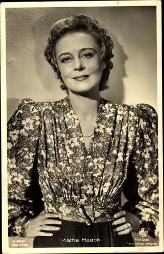 Ak Schauspielerin Käthe Haack, Portrait, Ross Verlag Nr. A 2864/1