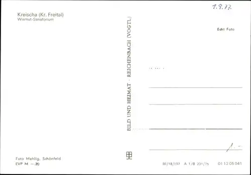 Ak Kreischa im Erzgebirge, Wismut-Sanatorium