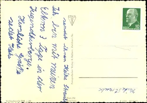 Ak Geising Altenberg im Erzgebirge, Panorama, Kirche, Sparkasse