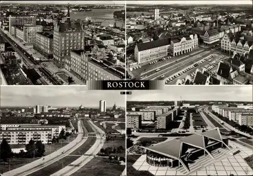 Ak Hansestadt Rostock, Lange Straße, Stadthafen, Südstadt, Ernst-Thälmann-Platz, Kosmos Gaststätte